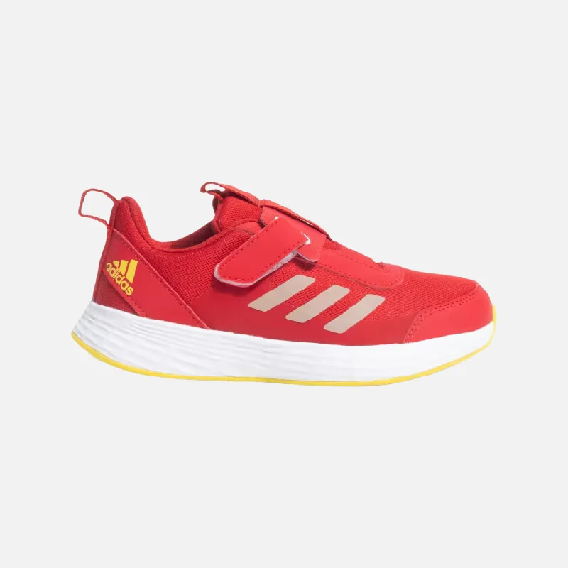 Road bike shield-Adidas Volantrun 2.0 Kids Unisex shoes (8-15 Years) - Better Scarlet/Wonder Gold Met./Impact Yellow