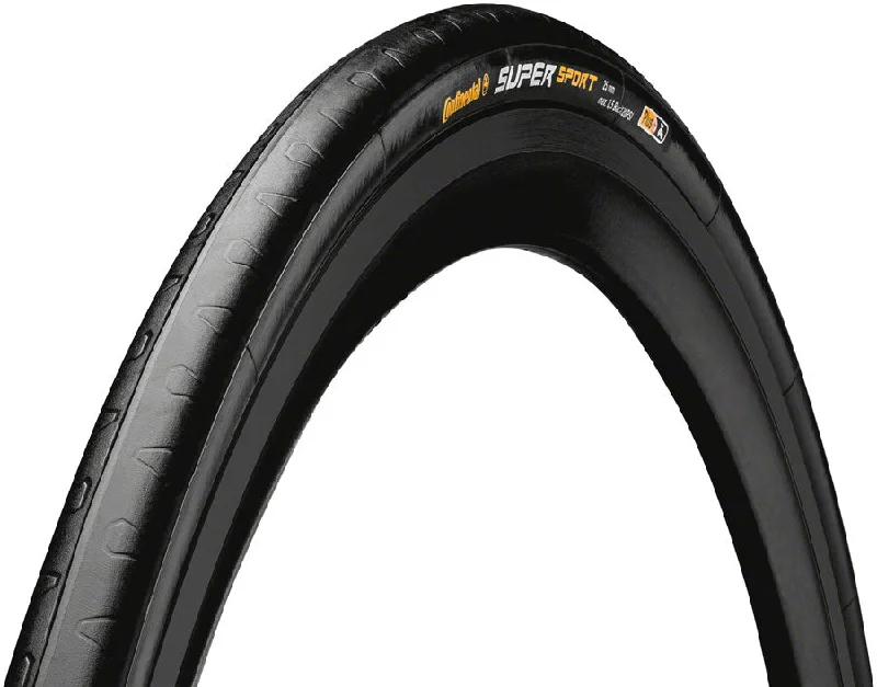 Mountain bike axle-Continental Super Sport Plus Tire - 700 x 25 Clincher Folding BLK Plus Breaker