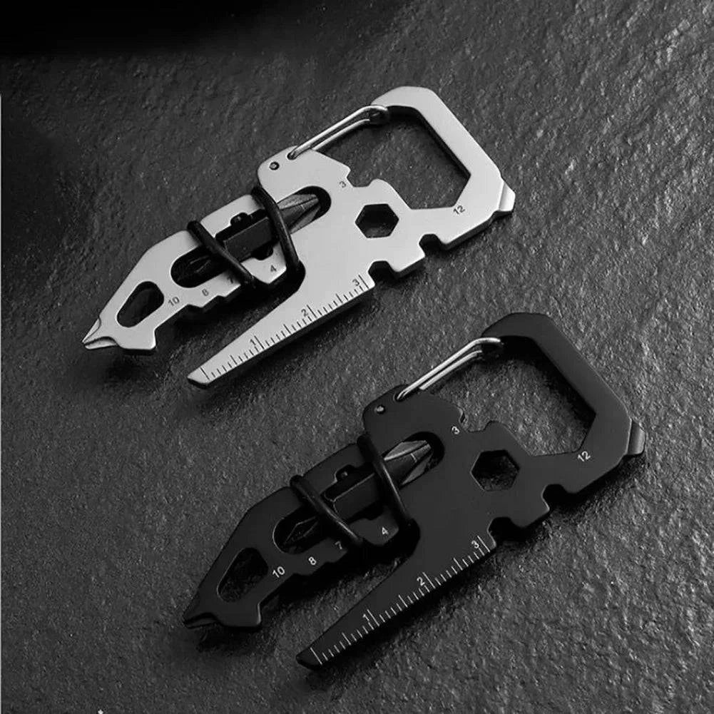 Bicycle repair glue-Stainless Steel Outdoor Tools Carabiner Clip Bottle Opener Keychain Ring Multifunction Card Tool Camping Climbing Accessories