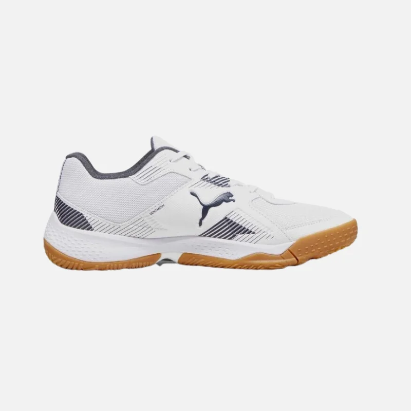 Bicycle brake strap-Puma Solarflash II Men's Indoor Shoes -White/Shadow Grey