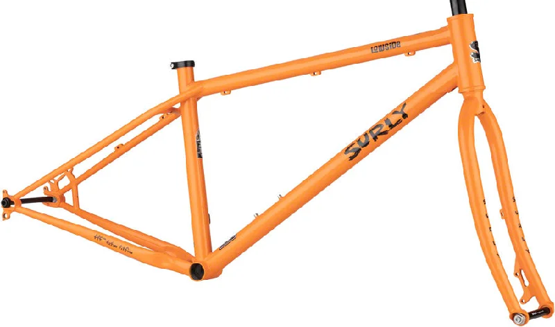 Cycling water clip-Surly Lowside Frameset - 27.5" Steel Dream Tangerine X-Small