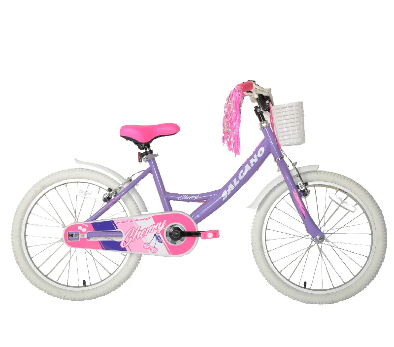 Cycling vest warm-SALCANO CHERRY GIRLS KIDS 20” WHEEL BIKE LILAC / PURPLE WITH ACCESSORIES AGE 7+