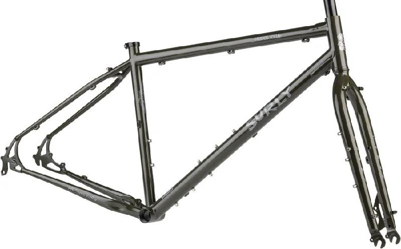 Road bike rotor-Surly Bridge Club Frameset - 27.5"/700c Steel Majestic Moss X-Large