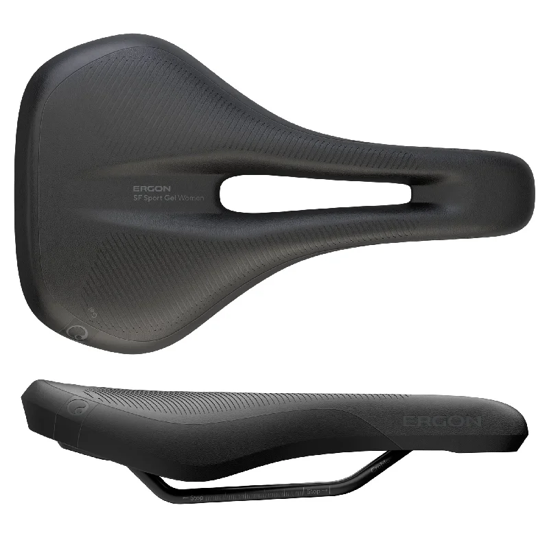 Bicycle gear strap-Ergon SF Sport Gel Saddle - Chromoly Black Womens Small/Medium