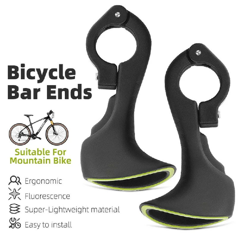 Bicycle brake clip-Comfortable Fluorescence Bicycle Bar Ends Ergonomic Design Bike Handlebar Nylon Bicycle Handle Bar Grips Cycling Accessory