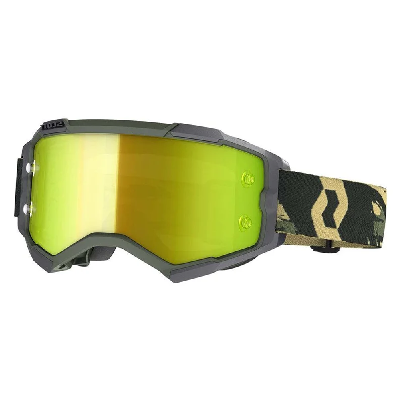 Bike horn loud-SCOTT 2021 FURY GOGGLE - CAMO KHAKI (YELLOW CHROME)