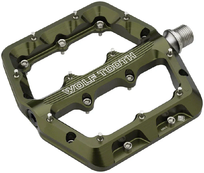 Bike pump adapter-Wolf Tooth Components Waveform Platform Pedal Small - Olive