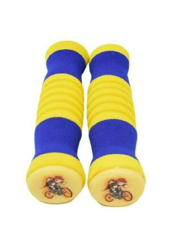 Cycling water tube-Dennis The Menace Kids Bikes And Trikes Blue And Yellow Handlebar Grips Beano