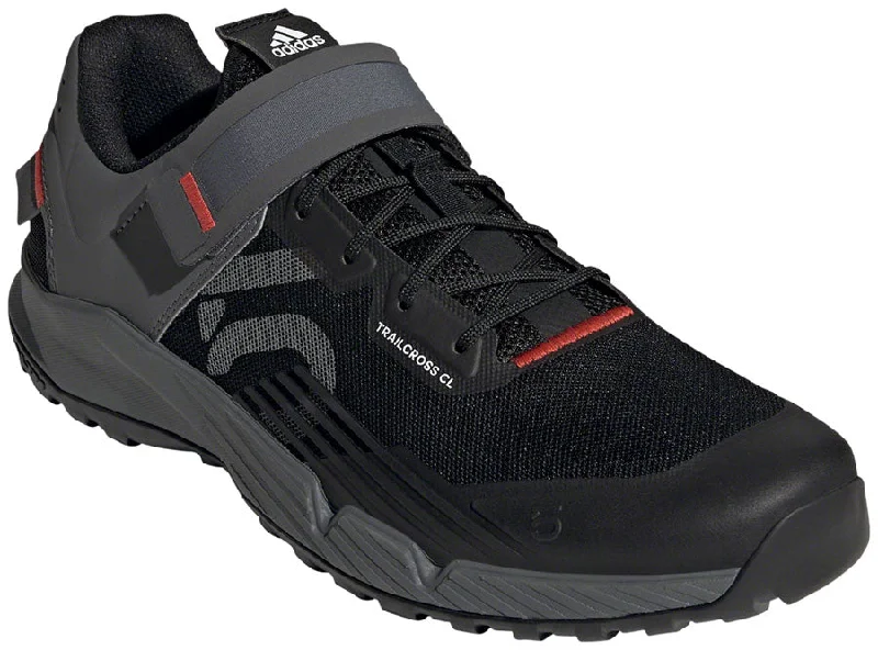 Bicycle derailleur clip-Five Ten Trailcross Mountain Clipless Shoes - Mens Core BLK/Gray Three/Red 12