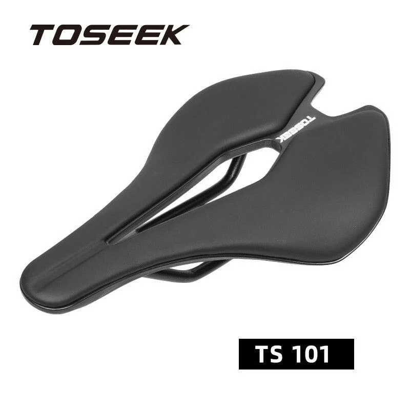 Road bike brake-TOSEEK MTB Road Bike Saddle EVA+Super Fiber Leather Ergonomic Design Saddle Wide and Comfort Long Trip Ultralight TT Seat Hollow