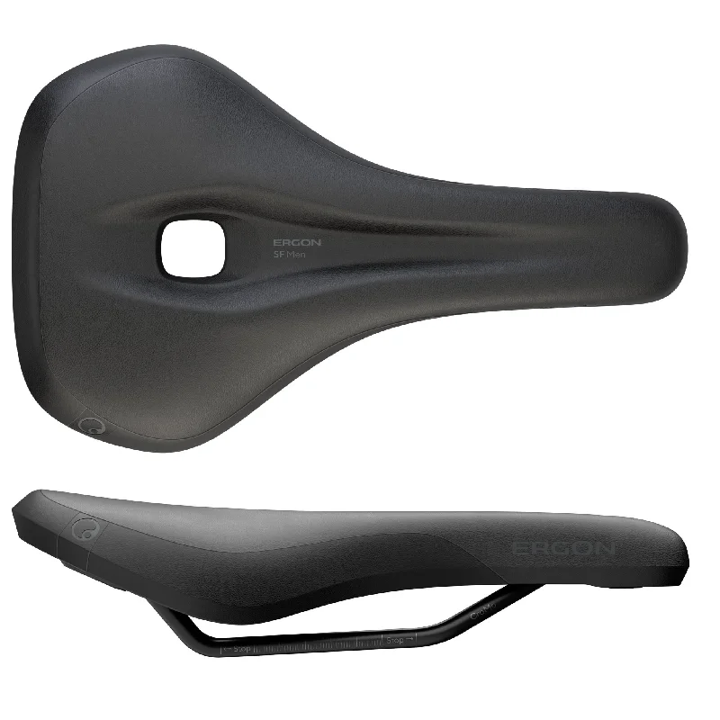 Mountain bike flats-Ergon SF Saddle - Steel Black Mens Medium/Large