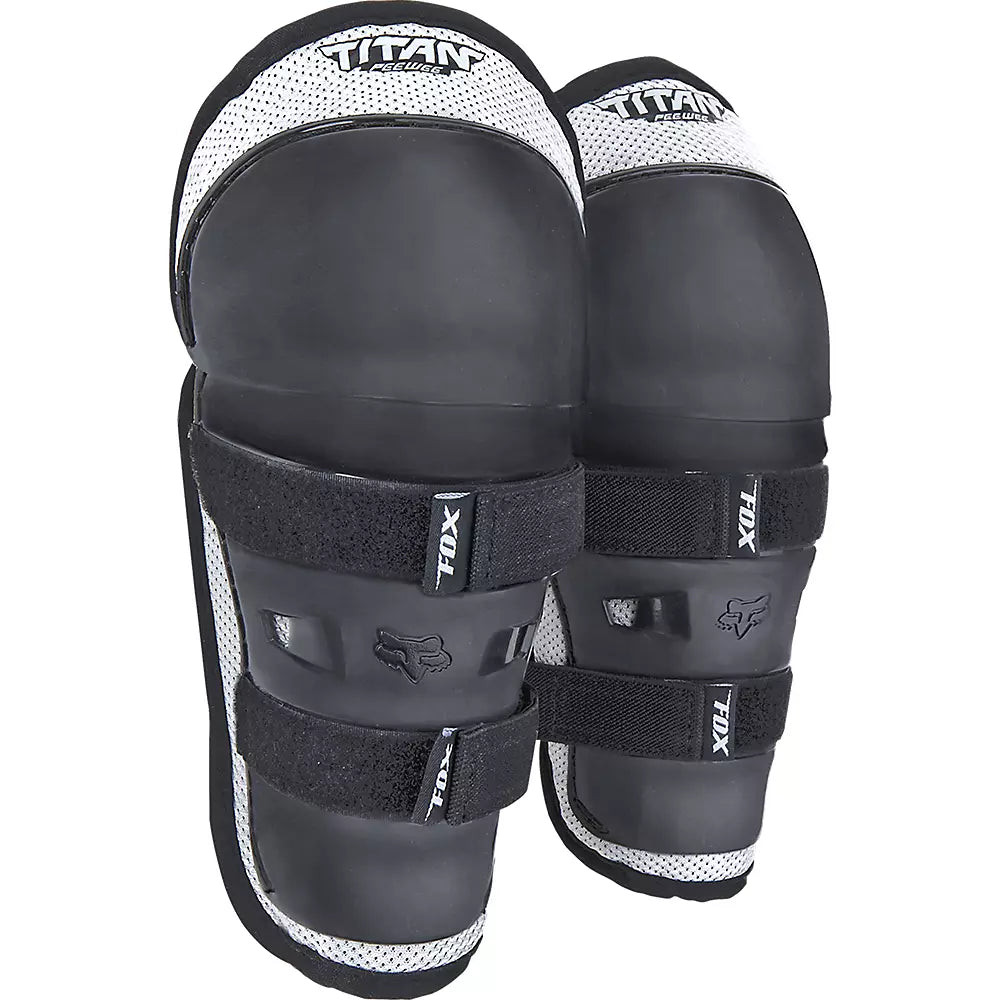 Road bike axle-Fox Racing Peewee Titan Knee/Shin Guard - Kids - Black-Silver - 2023