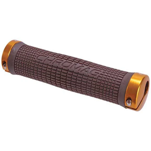 Bicycle cage strap-Chromag Squarewave Grips Brown/Gold