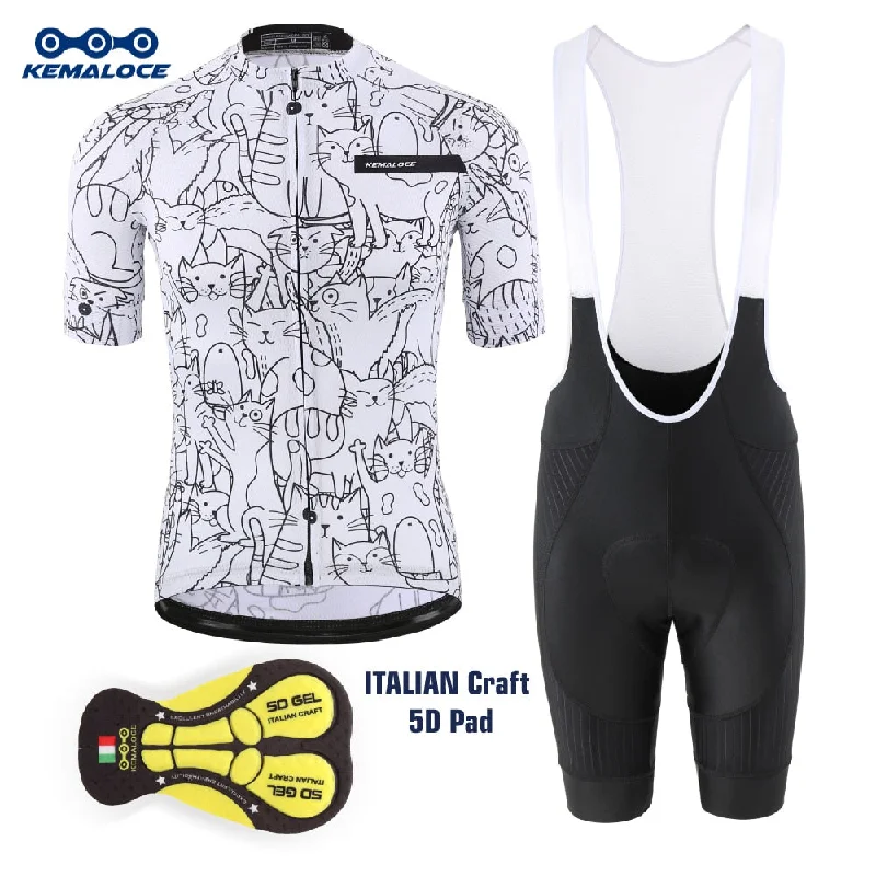 Bike wheel bar-KEMALOCE Cartoon Cat Cycling Jersey Sets (2 Variants)