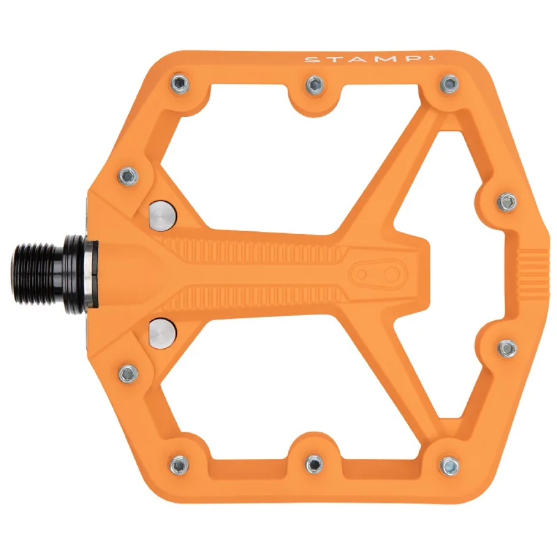 Cycling lamp bright-Crankbrothers Stamp 1 Gen 2 Pedals - Platform Composite 9/16" Orange Small