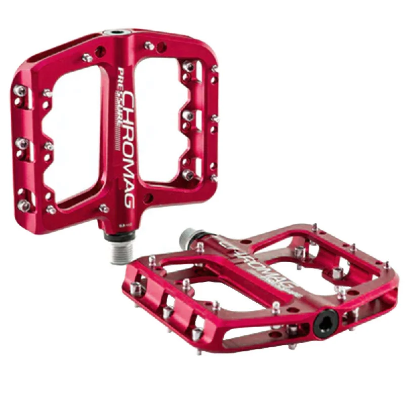 Bike chain clip-Chromag Pressure Pedals Red