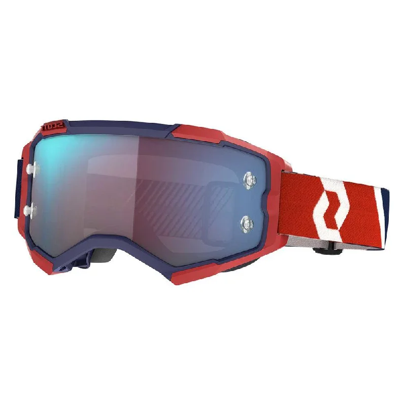 Bicycle mirror clip-SCOTT 2021 FURY GOGGLE - RED/BLUE (BLUE CHROME)