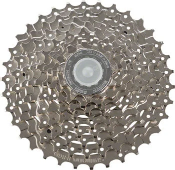 Mountain bike axle-Shimano Alivio CS-HG400 Cassette - 9 Speed, 11-32t, Silver, Nickel Plated