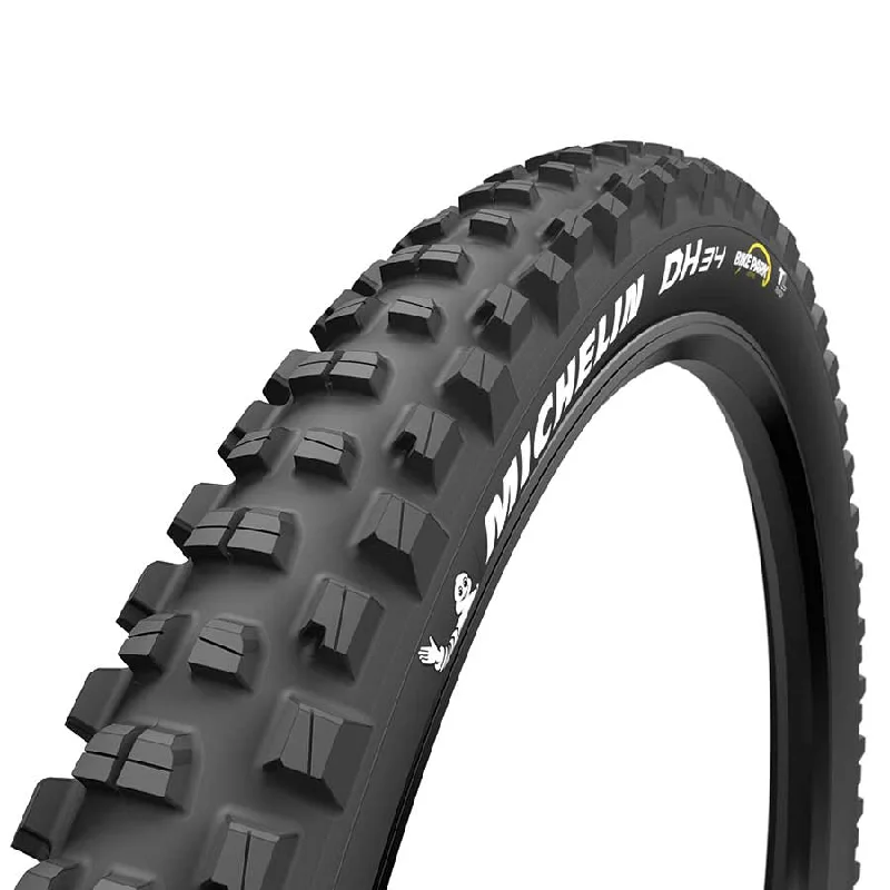 Mountain bike brace-Michelin DH34 Bike Park Tire 27.5x2.40 Wire Tubeless Ready Bikepark 2x55TPI Black