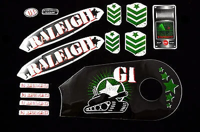 Mountain bike riser-DECAL SET-RALEIGH GI 12"TANK ARMY STICKER PACK SUIT MANY KIDS BIKES WTFRGI12