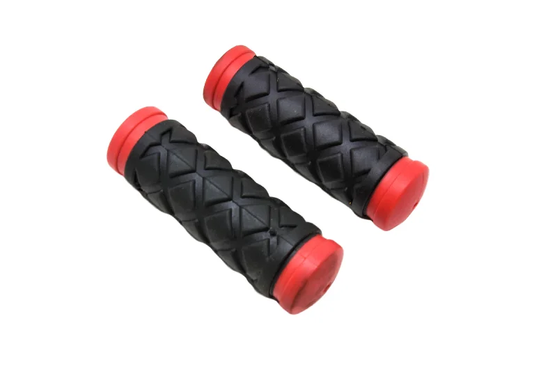 Bicycle gear pack-Pair 90mm Raleigh Strika Kiddies Bike, Childrens Cycle Handlebar Grips Red & Black