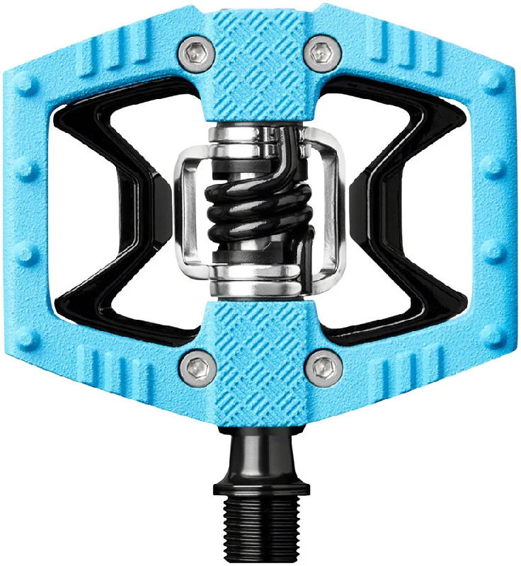 Bicycle chain strap-Crankbrothers Double Shot 2 Pedals - Single Side Clipless Platform Aluminum 9/16" Blue/BLK