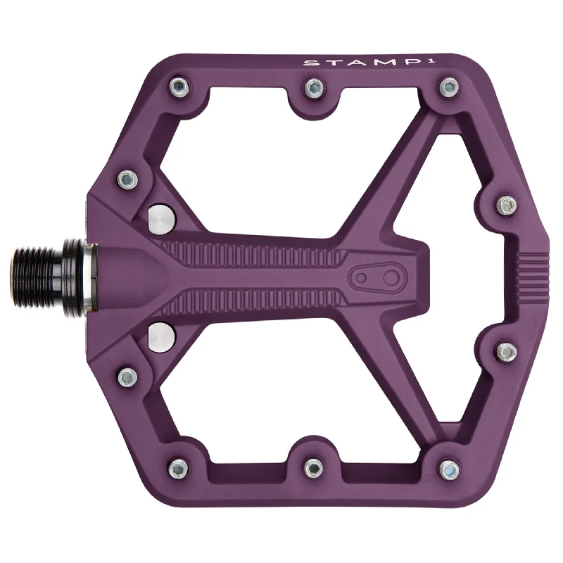 Bicycle fork clip-Crankbrothers Stamp 1 Gen 2 Pedals - Platform Composite 9/16" Purple Small