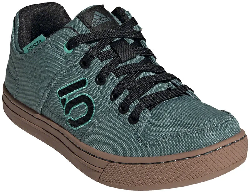 Bicycle rack pad-Five Ten Freerider Canvas Flat Shoes - Womens Hazy Emerald/Core BLK/Acid Mint 10.5