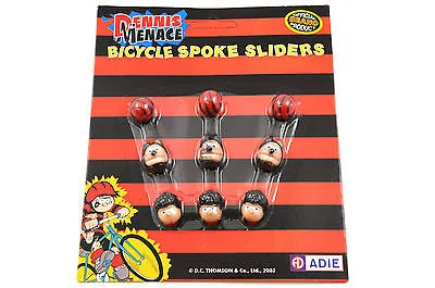 Bike tire pad-DENNIS THE MENACE SPOKE SLIDERS CLICKERS FOR KIDS BIKES RALEIGH CHOPPER