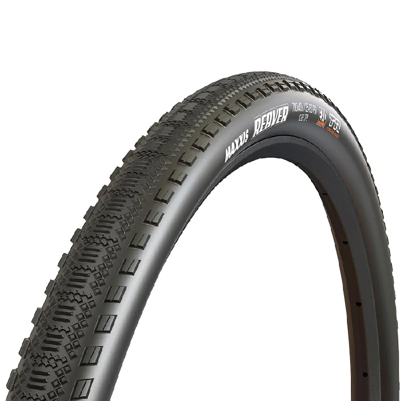 Road bike rotor-Maxxis Reaver Tire - 700 x 45 Tubeless Folding Black Dual EXO