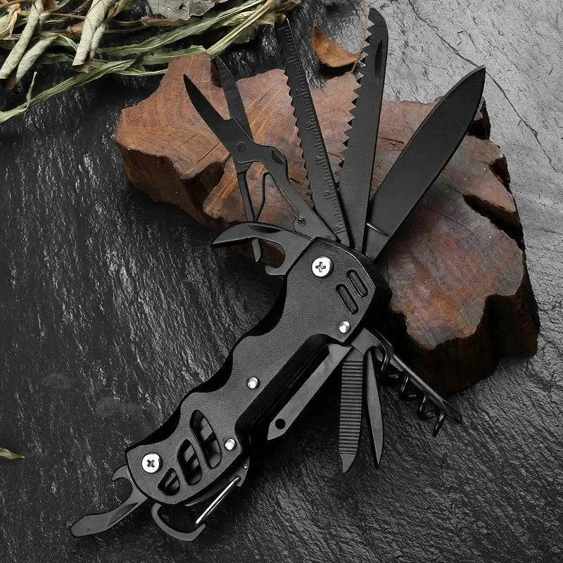 Cycling phone clip-Multifunctional Folding Swiss Army Portable Stainless Steel Pocket Knife Outdoor Camping Emergency CombinationTool Survival Gear