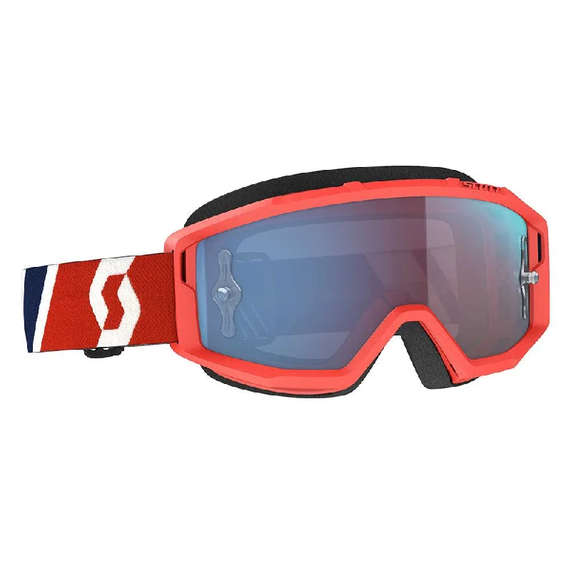 Road bike shield-SCOTT 2021 PRIMAL GOGGLE - RED/BLUE ( BLUE CHROME)