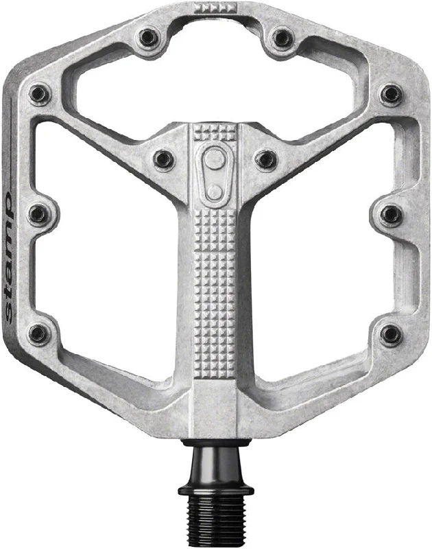 Bike chain clip-Crankbrothers Stamp 2 Small Platform Pedals Raw Silver