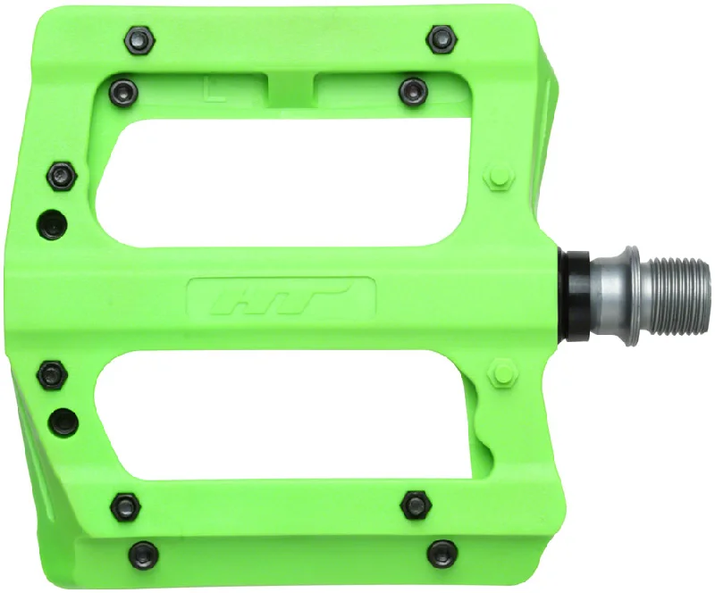 Road bike brake-HT Components PA12A Pedals - Platform Composite 9/16" Green