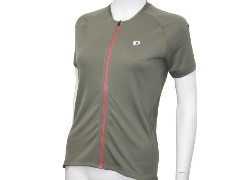 Road bike liner-Pearl Izumi Sugar Short Sleeve Road Jersey - Womens - Pale Olive-Rosewood