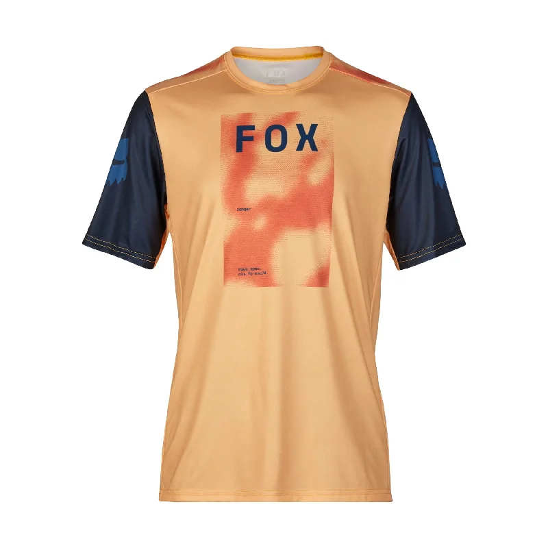 Bike seat bar-Fox Racing Ranger Short Sleeve MTB Race Jersey - Taunt - Orange Sherbert