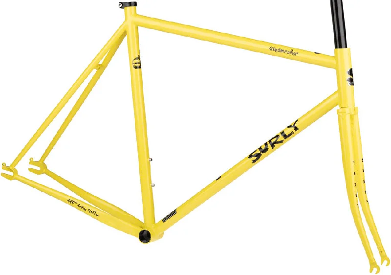 Road bike pouch-Surly Steamroller Frameset - 700c Steel Banana Candy Yellow 49cm