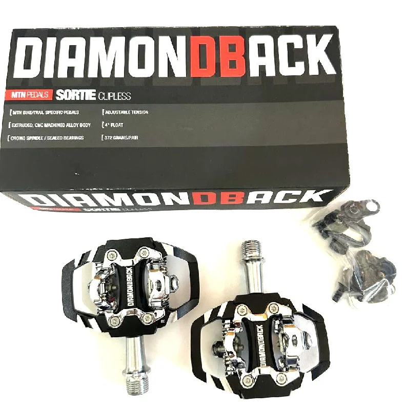 Mountain bike sprocket-Diamondback Trail Mountain Bike Sortie Clipless Pedals WITH CLEATS New in Box