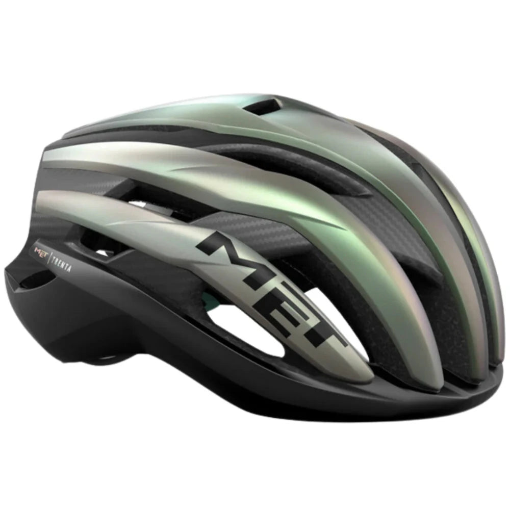 Bike wheel beam-Casco Met Trenta 3K Carbon Mips - Verde grigio