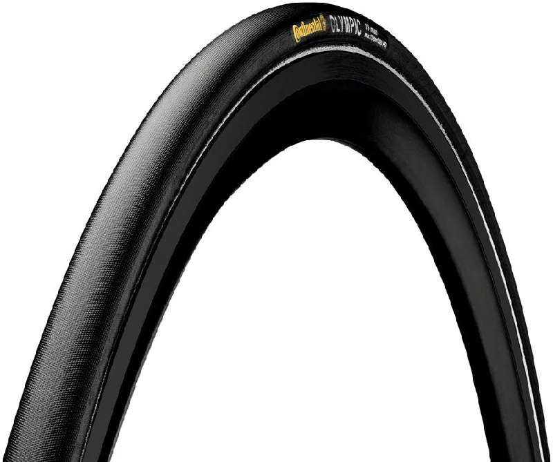 Bicycle helmet strap-Continental Olympic II Tire - 700 x 19 Tubular Folding Black BlackChili