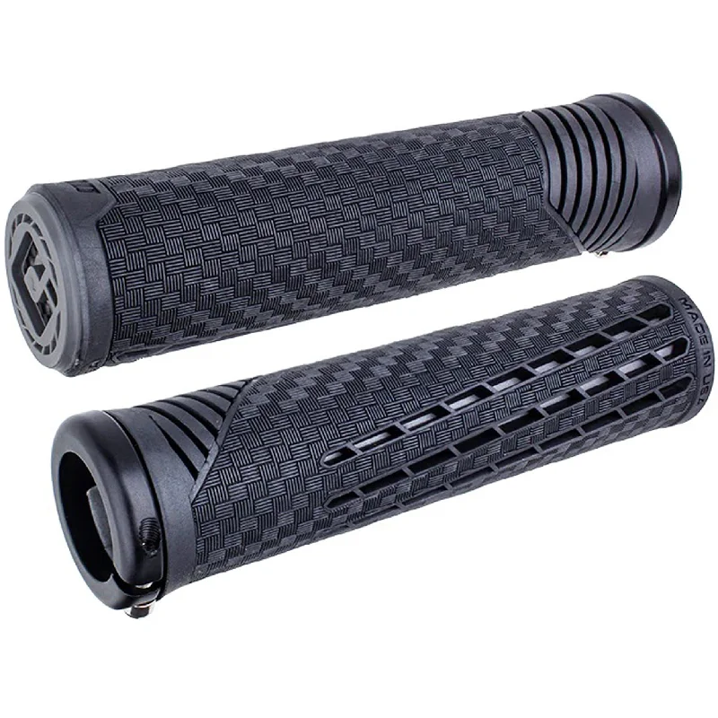 Bike tire bar-ODI CF V2.1 Grips - Black/Gray/Black Lock-On