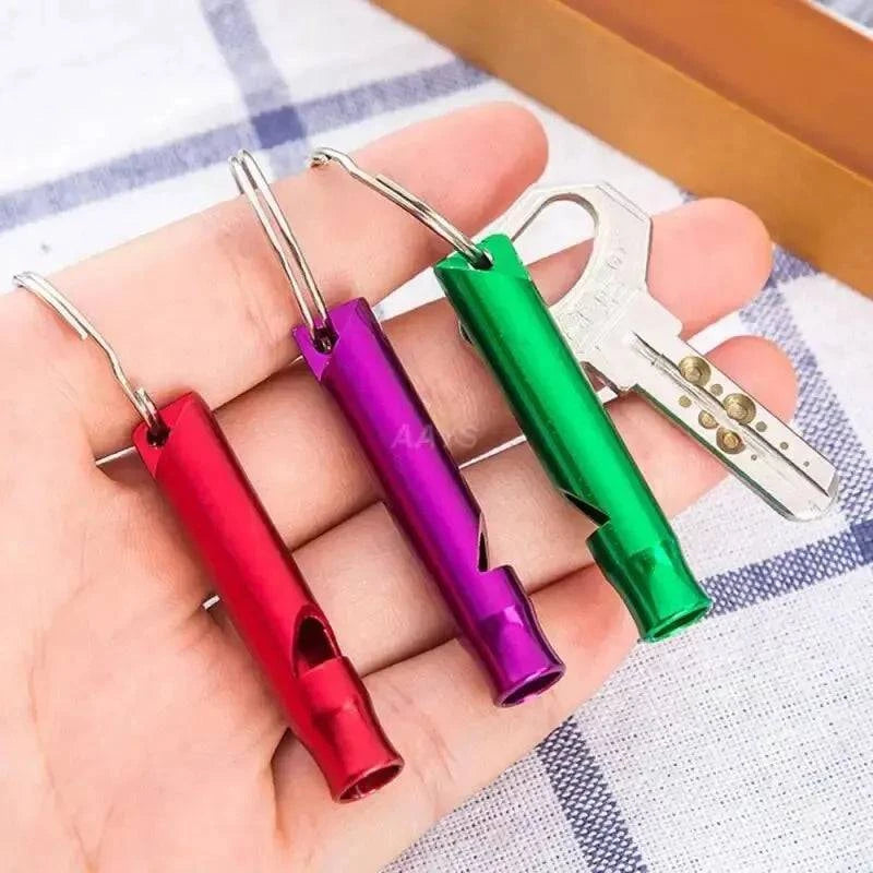 Bicycle rack bar-1Pcs Multifunctional Aluminum Emergency Survival Whistle Keychain For Hiking Outdoor Tools Training Whistles Of Survival