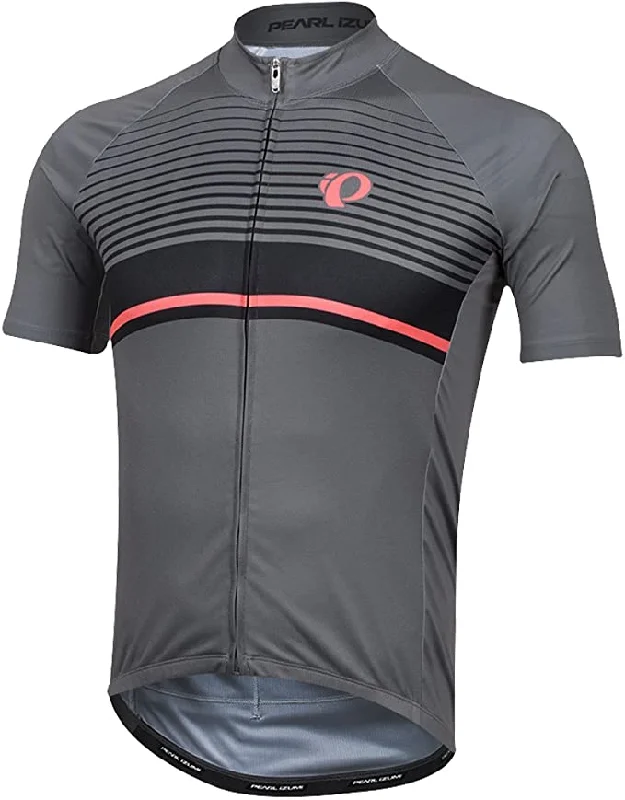 Bicycle helmet strap-Pearl Izumi Elite Pursuit Graphic Short Sleeve Road Jersey - Smoked Pearl-Black Diffuse