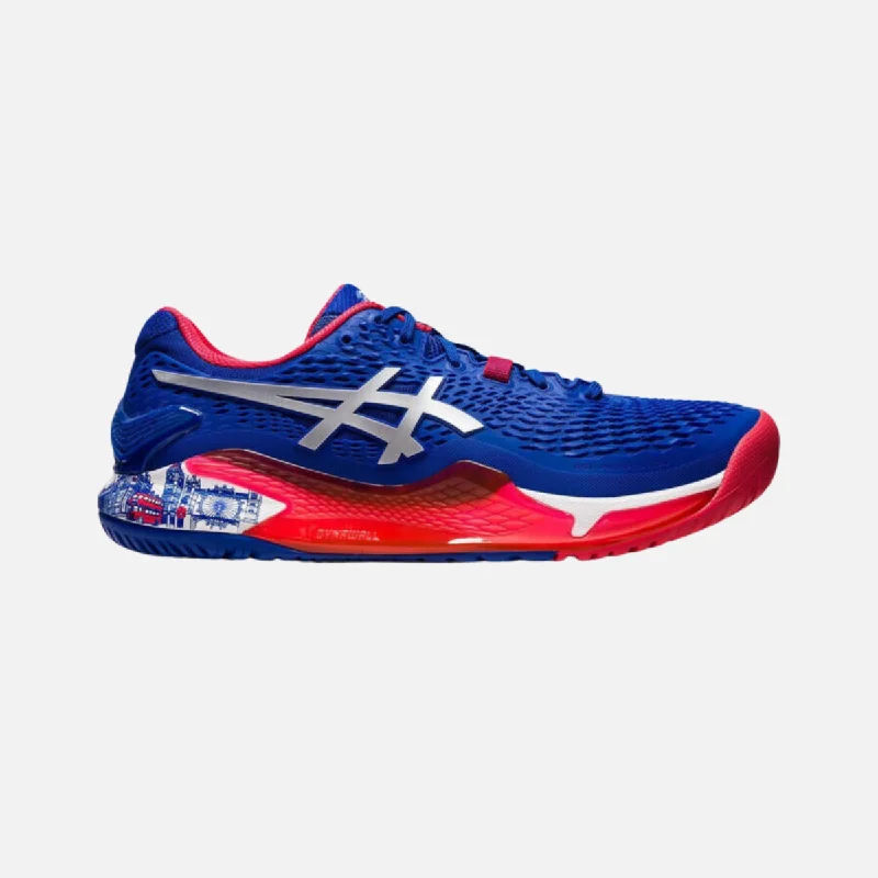 Cycling shoes breathable-Asics Gel-Resolution 9 Limited Edition Men's Tennis Shoes -Blue/Pure Silver