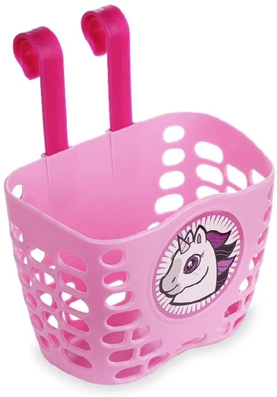 Road bike crank-Oxford Pink Unicorn Front Bike Handlebar Shopping Basket Carrier Child - Kids