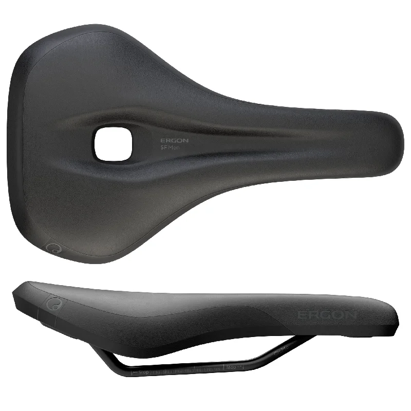 Bicycle fix strap-Ergon SF Saddle - Steel Black Mens Small/Medium