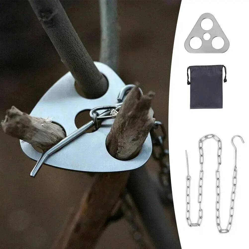 Mountain bike rotor-1pc Camping Hanging Tripod W/ Bag Pot Rack Hanger BBQ Steel Rack Multifunction Tripod Fire For Picnic Bonfire Party Outdoor Tool