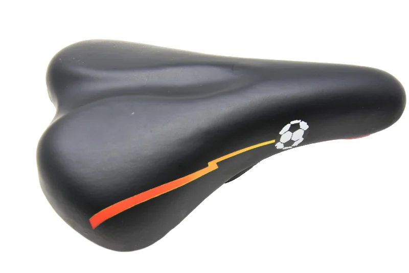 Road bike flats-RALEIGH STRIKER SADDLE BLACK WITH RED BUMPER UNDERSIDE ALSO SUIT OTHER KIDS BIKES