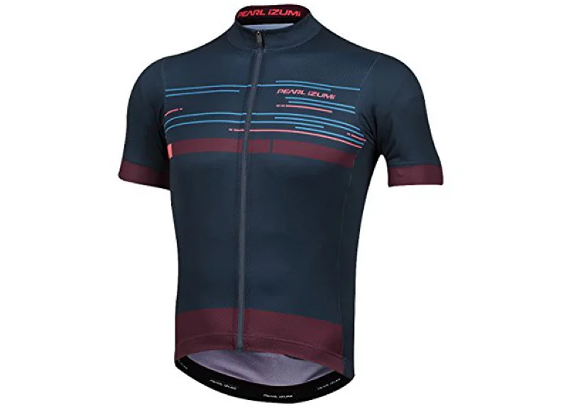 Cycling gloves mesh-Pearl Izumi Elite Escape Graphic Short Sleeve Road Jersey - Port-Midnight Navy Tidal