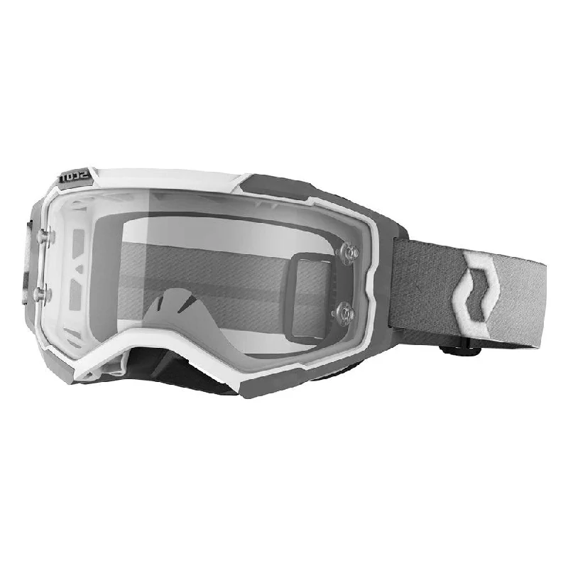 Bicycle gear bag-SCOTT 2021 FURY GOGGLE - WHITE/GREY (CLEAR)